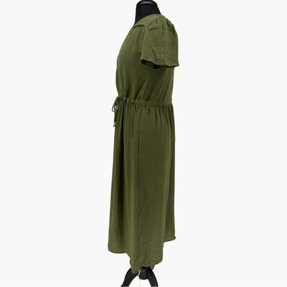 NWT Christy Dawn The Dawn Cotton Gauze Midi Dress | Sz Small | Forest Green - Picture 9 of 16
